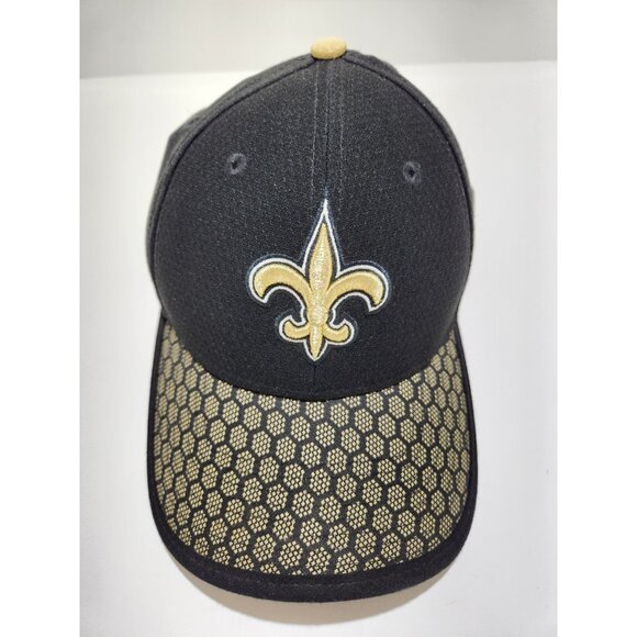 New Era New Orleans Saints Fitted Hat Cap Size Small/Medium Gold Black NFL - Picture 1 of 8